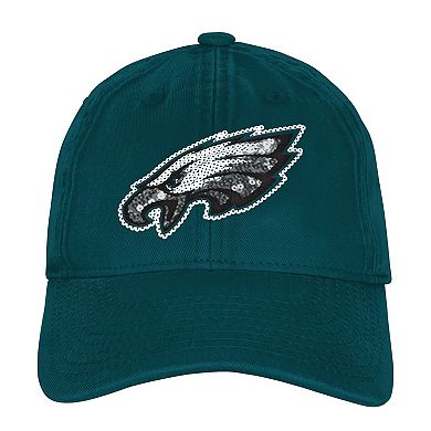 Girls Youth Outerstuff Midnight Green Philadelphia Eagles Gridiron Adjustable Hat