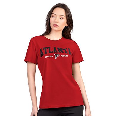 Women's G-III 4Her by Carl Banks Red Atlanta Falcons Super-Slim Lightweight Winning Crew T-Shirt