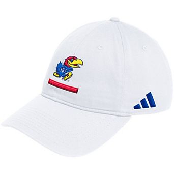 Men's adidas White Kansas Jayhawks Locker Room Adjustable Slouch Hat