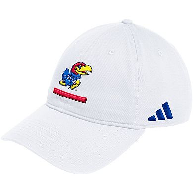 Men's adidas White Kansas Jayhawks Locker Room Adjustable Slouch Hat