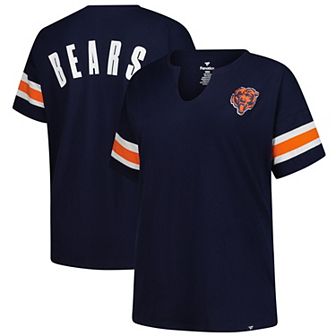 Women's Fanatics Navy Chicago Bears Plus Size Redzone Notch Neck T-Shirt
