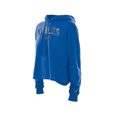 Women's New Era Blue New York Knicks Glam Game Open Back Hoodie
