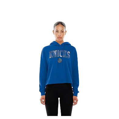 Women's New Era Blue New York Knicks Glam Game Open Back Hoodie