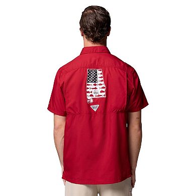 Men's Columbia Crimson Alabama Crimson Tide Slack Tide Camp Button-Up Shirt