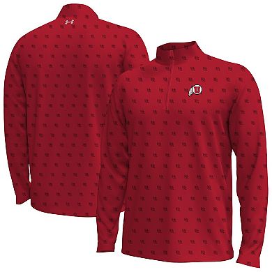 Men's Under Armour Red Utah Utes Gameday Armourfuse Half-Zip Jacket