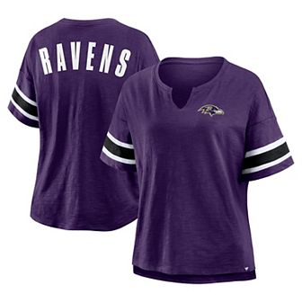 Women's Fanatics Purple Baltimore Ravens Plus Size Redzone Notch Neck T-Shirt