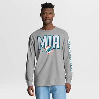 Men's Fanatics Heather Gray Miami Dolphins Hometown Sweep Legacy Long Sleeve T-Shirt