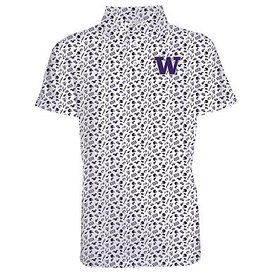 Toddler Garb White/Purple Washington Huskies Tom Allover Print Performance Polo