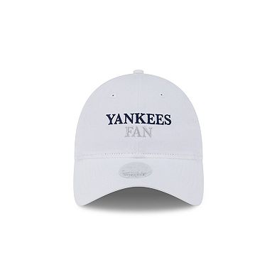 Women's New Era White New York Yankees Team Fan 9TWENTY Adjustable Hat
