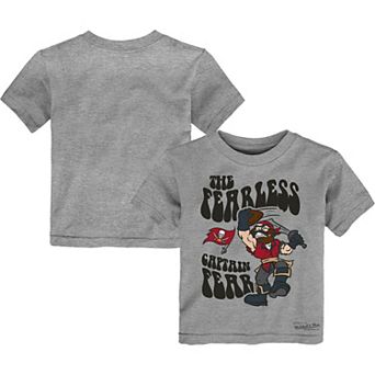 Toddler Mitchell & Ness Heather Gray Tampa Bay Buccaneers Captain Fear Mascot T-Shirt
