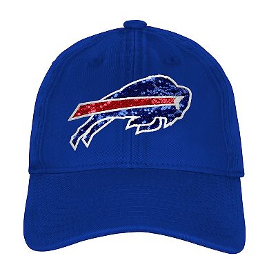 Girls Youth Outerstuff Royal Buffalo Bills Gridiron Adjustable Hat