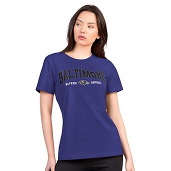 Women's G-III 4Her by Carl Banks Purple Baltimore Ravens Super-Slim Lightweight Winning Crew T-Shirt