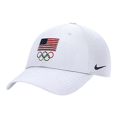 Men's Nike White Team USA On-Field Club Ripstop Dri-FIT Adjustable Hat