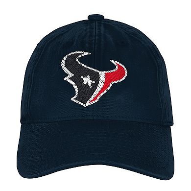 Girls Youth Outerstuff Navy Houston Texans Gridiron Adjustable Hat