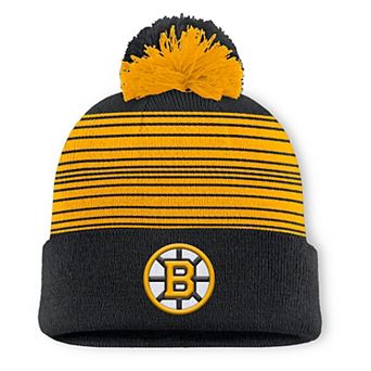 Men's Fanatics Black Boston Bruins Fundamental Spirit Cuffed Pom Knit Hat
