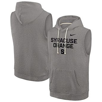 Men's Nike Heather Gray Syracuse Orange Sleeveless Pullover Hoodie