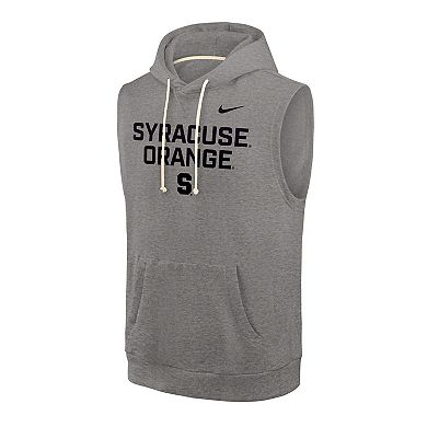 Men's Nike Heather Gray Syracuse Orange Sleeveless Pullover Hoodie