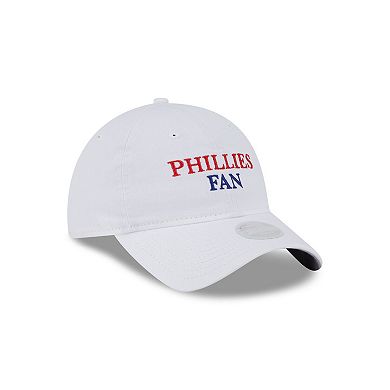 Women's New Era White Philadelphia Phillies Team Fan 9TWENTY Adjustable Hat