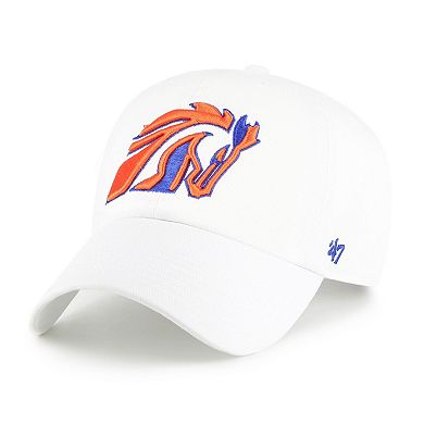 Men's '47 White Boise State Broncos Vault Clean Up Adjustable Hat