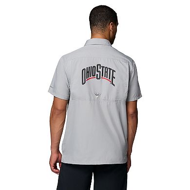 Men's Columbia Gray Ohio State Buckeyes Slack Tide Camp Button-Up Shirt