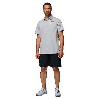 Men's Columbia Gray Ohio State Buckeyes Slack Tide Camp Button-Up Shirt