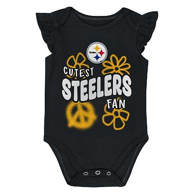 Girls Newborn & Infant Outerstuff Pittsburgh Steelers The Sunshine Two-Piece Bodysuit Set