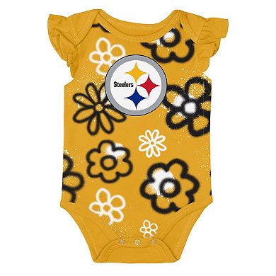 Girls Newborn & Infant Outerstuff Pittsburgh Steelers The Sunshine Two-Piece Bodysuit Set