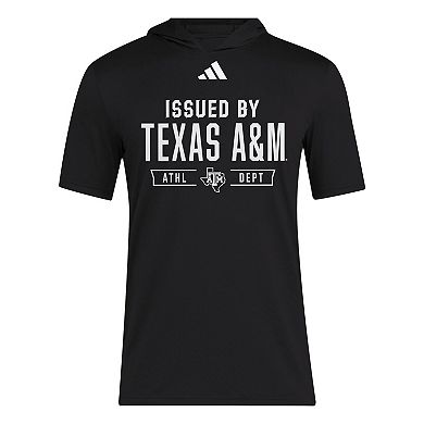 Men's adidas Black Texas A&M Aggies 2025 AREOREADY Sideline Training Hooded T-Shirt
