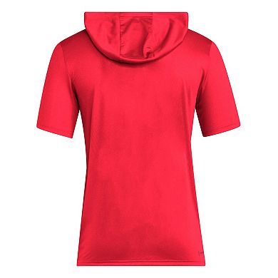 Men's adidas Red NC State Wolfpack 2025 AREOREADY Sideline Training Hooded T-Shirt