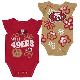 Girls Newborn & Infant Outerstuff Scarlet/Gold San Francisco 49ers The Sunshine Two-Piece Bodysuit Set