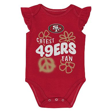 Girls Newborn & Infant Outerstuff Scarlet/Gold San Francisco 49ers The Sunshine Two-Piece Bodysuit Set