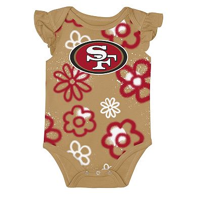 Girls Newborn & Infant Outerstuff Scarlet/Gold San Francisco 49ers The Sunshine Two-Piece Bodysuit Set