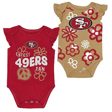 Girls Newborn & Infant Outerstuff Scarlet/Gold San Francisco 49ers The Sunshine Two-Piece Bodysuit Set