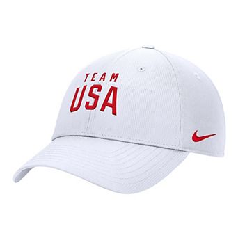 Men's Nike White Team USA On-Field Club Ripstop Dri-FIT Adjustable Hat
