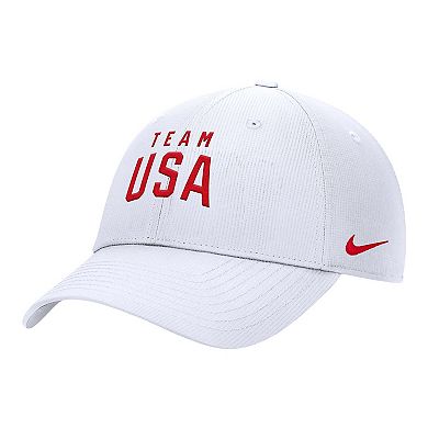 Men's Nike White Team USA On-Field Club Ripstop Dri-FIT Adjustable Hat