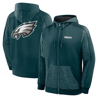 Men's Fanatics Midnight Green Philadelphia Eagles Checkdown Pass Full-Zip Hoodie