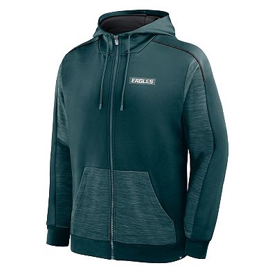 Men's Fanatics Midnight Green Philadelphia Eagles Checkdown Pass Full-Zip Hoodie