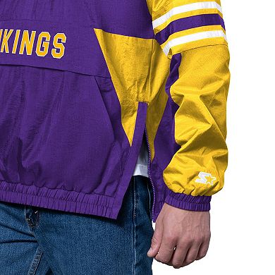 Men's Starter Purple Minnesota Vikings Prospect Half-Zip Pullover