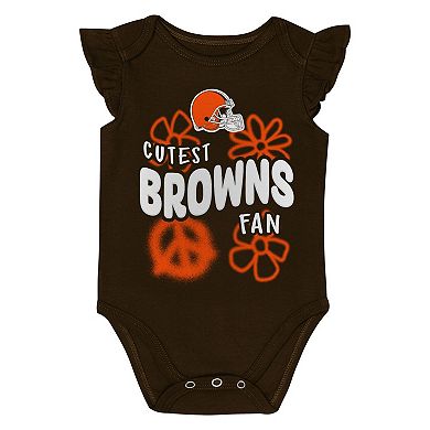 Girls Newborn & Infant Outerstuff Brown/Orange Cleveland Browns The Sunshine Two-Piece Bodysuit Set