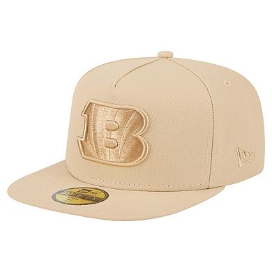 Men's New Era Light Beige Cincinnati Bengals Color Pack A-Frame 59FIFTY Fitted Hat