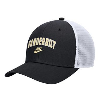 Men's Nike Black Vanderbilt Commodores Vintage Arch Rise Performance Trucker Adjustable Hat