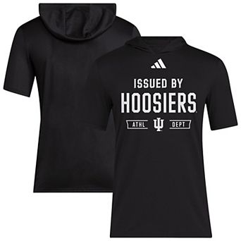Men's adidas Black Indiana Hoosiers 2025 AREOREADY Sideline Training Hooded T-Shirt
