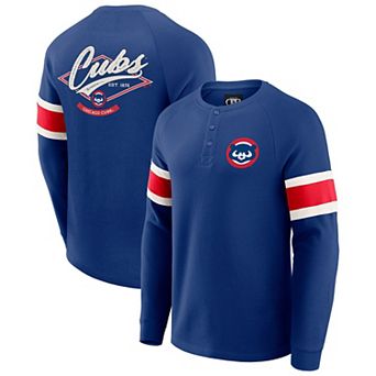 Men's Darius Rucker Collection by Fanatics Royal Chicago Cubs Waffle-Knit Raglan Long Sleeve Henley T-Shirt