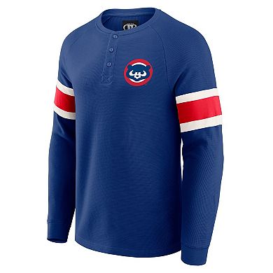 Men's Darius Rucker Collection by Fanatics Royal Chicago Cubs Waffle-Knit Raglan Long Sleeve Henley T-Shirt