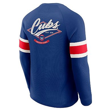 Men's Darius Rucker Collection by Fanatics Royal Chicago Cubs Waffle-Knit Raglan Long Sleeve Henley T-Shirt