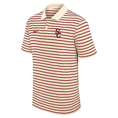 Men's Nike Tan USC Trojans Solid Foundation Striped Performance Polo