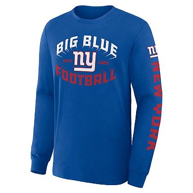 Men's Fanatics Royal New York Giants Hometown Sweep Legacy Long Sleeve T-Shirt