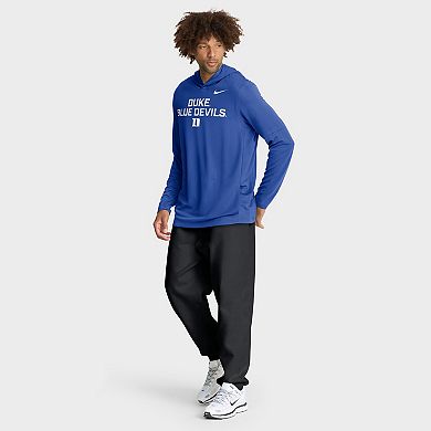 Men's Nike Royal Duke Blue Devils 2025 Sideline Performance Long Sleeve Hoodie T-Shirt