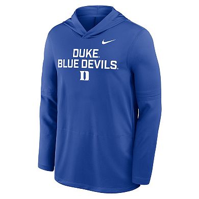 Men's Nike Royal Duke Blue Devils 2025 Sideline Performance Long Sleeve Hoodie T-Shirt