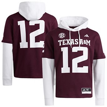 Men's adidas Maroon Texas A&M Aggies Jersey Pullover Hoodie